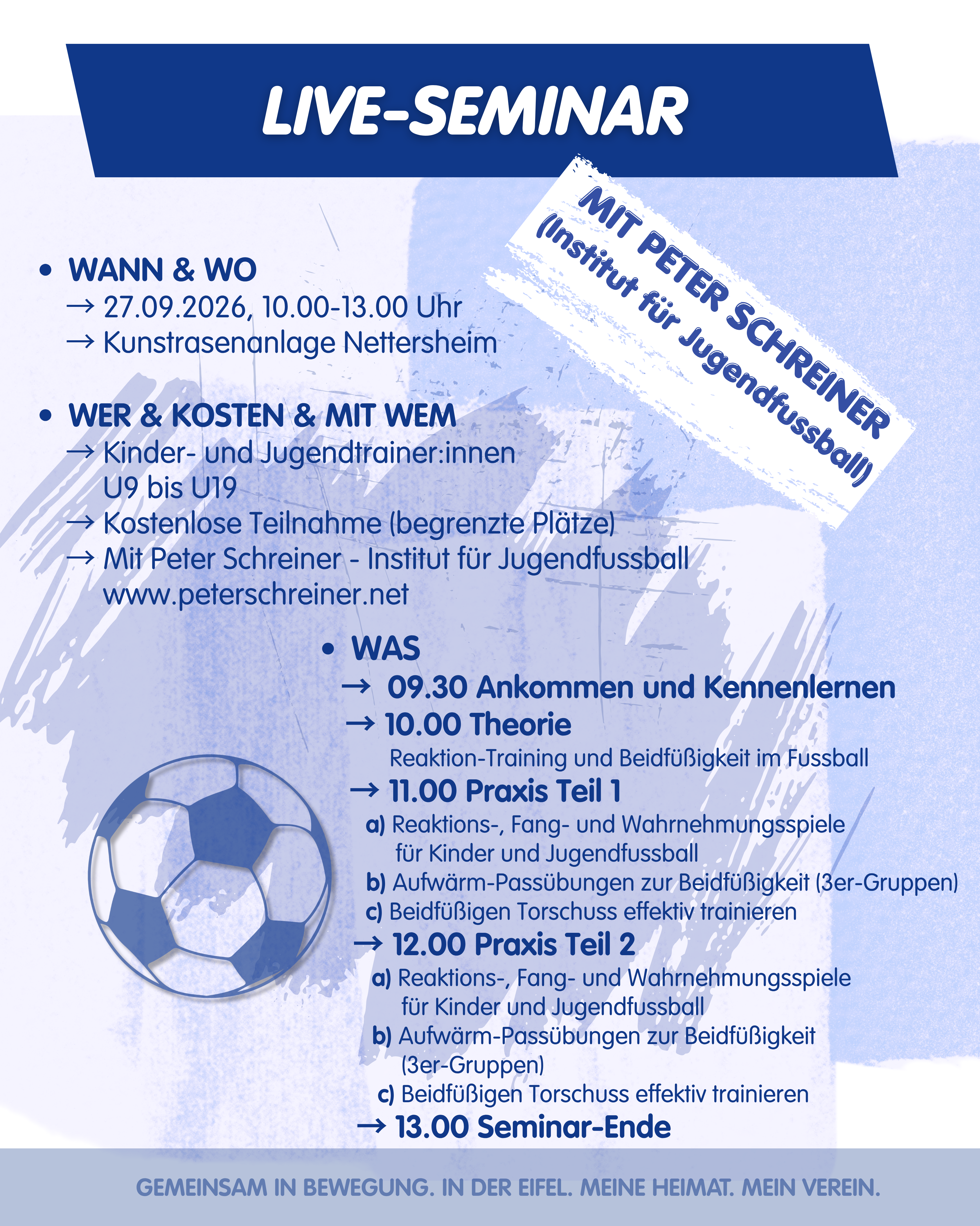 Anmeldung zum LIVE-Seminar mit Peter Schreiner